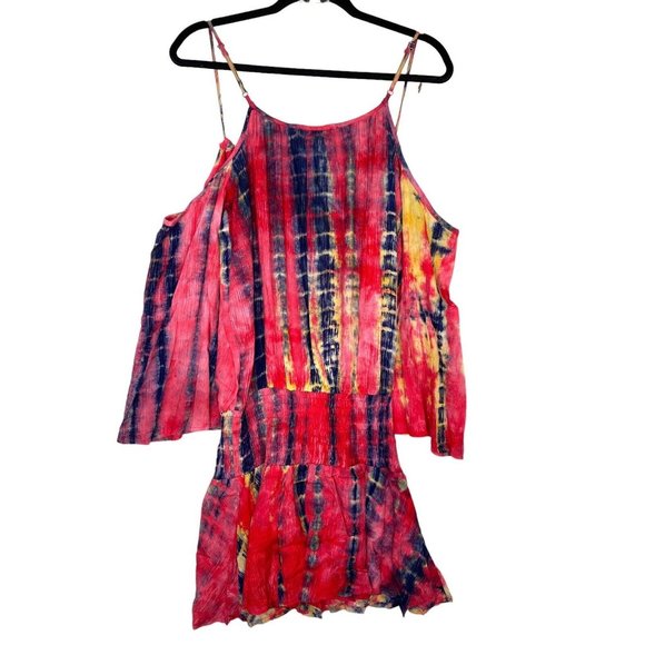 SHOP NEIGHBOR Floral Ruffle Dress Size Small NWT Off The Shoulder Adjustable - Picture 2 of 9